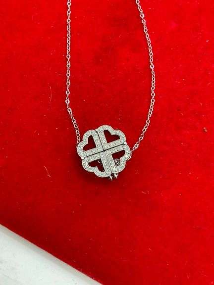 CERTIFIED 14K WHITE GOLD AND DIAMOND NECKLACE
