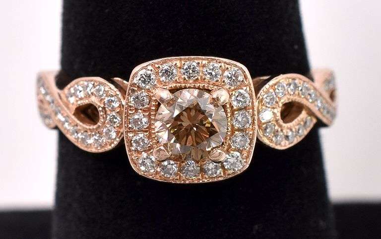 Beautiful Fancy Brown Diamond Ring In 14K Rose Gold