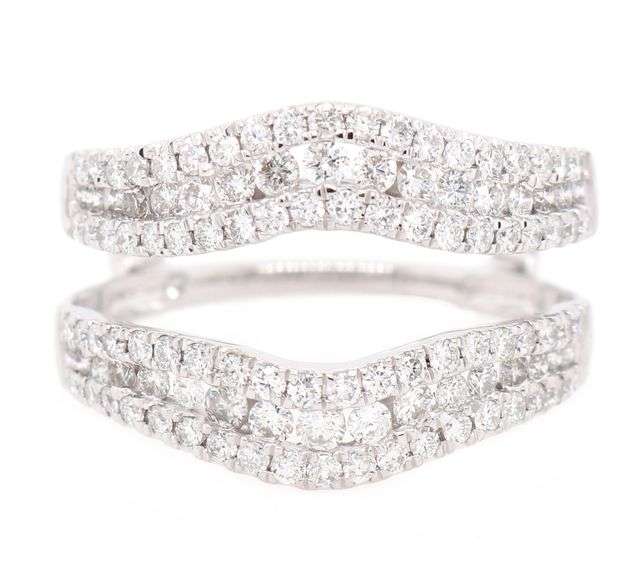 Tasha R 1.00ctw Diamond Triple Row Solitaire Enhancer Ring in 14K