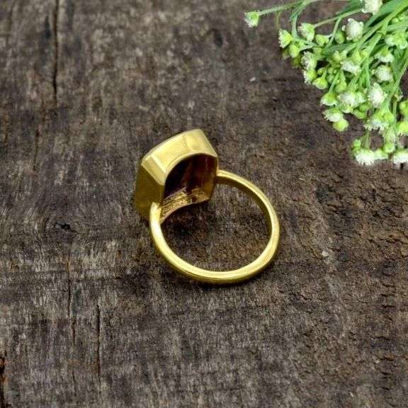 18Kt Gold Plated 7.65 Ct Lab Amethyst Ring