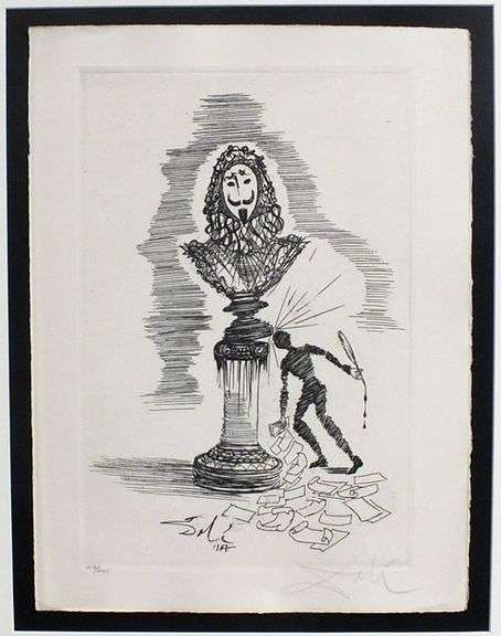 Very rare hand signed Dali engraving
