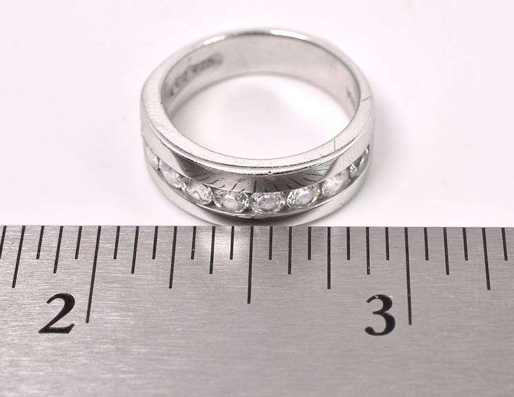 CZ Band Ring In Sterling Silver