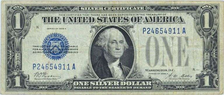 Series 1928 A Funnyback Silver Certificate