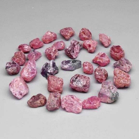 Untreated 41.74ct collectors uncut Ruby set