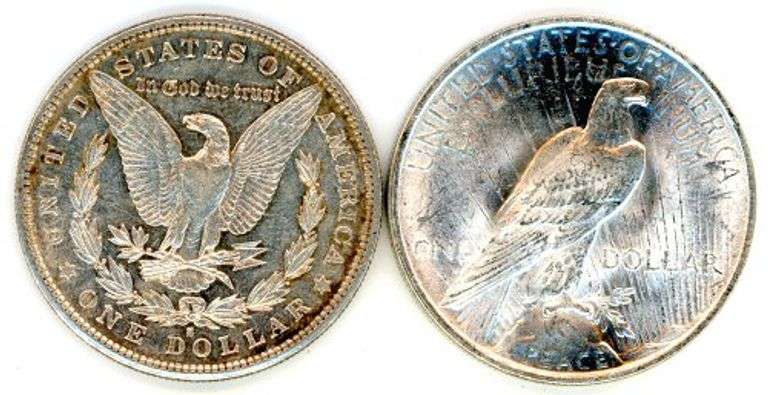 Two Different US Silver Dollars: 1881-S and 1922