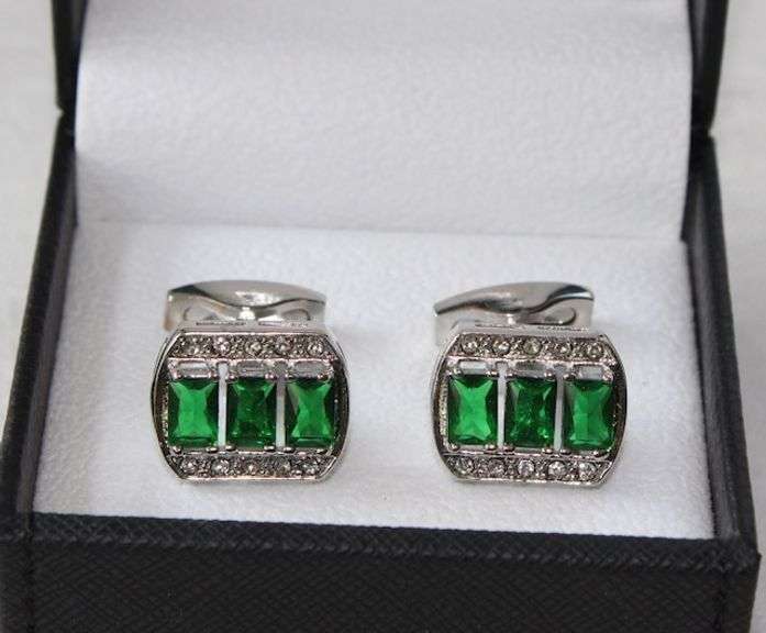 Golden color Jeweled Style Cufflinks By Carelli