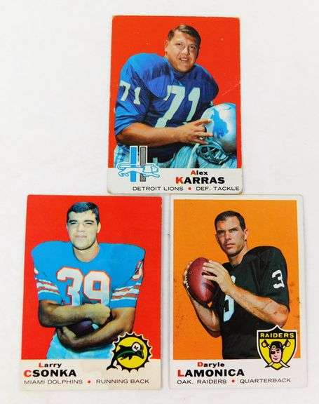 3 Topps 1969 Football Greats