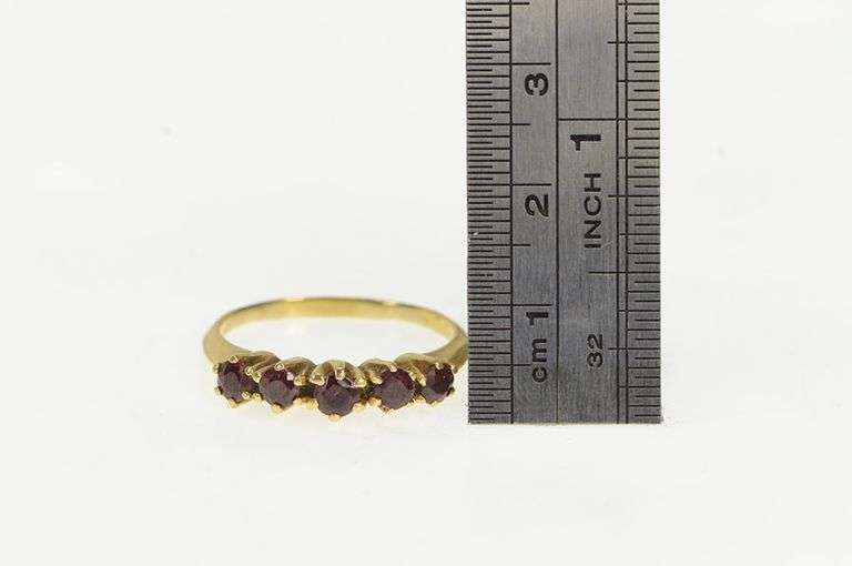 14K Yellow Gold Classic Vintage Natural Ruby Statement Band Ring