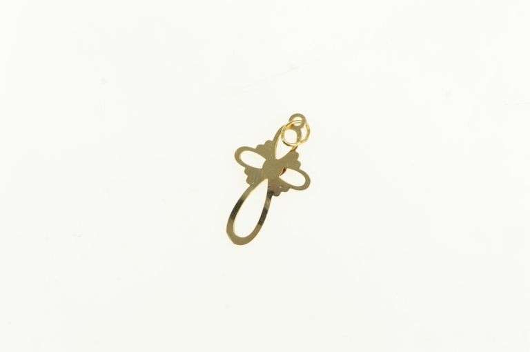 14K Yellow Gold Cross Faith Heart Love Christian Symbol Charm/Pendant