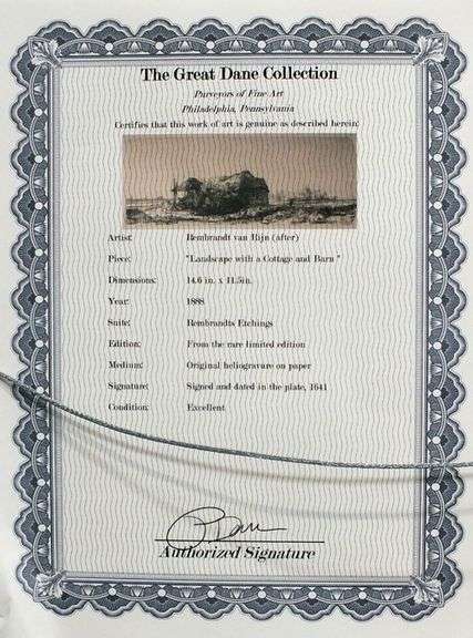 Rembrandt, original rare edition gravure