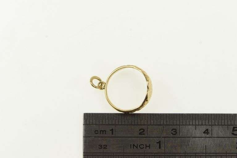 14K Yellow Gold J A Monogram Name Engraved Childs Ring Charm/Pendant