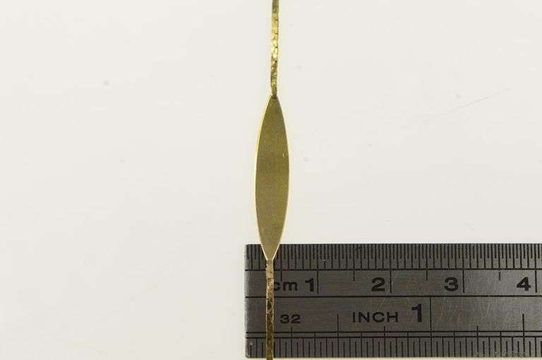 10K Yellow Gold Retro Engravable Monogram Name Plate Chain Bracelet