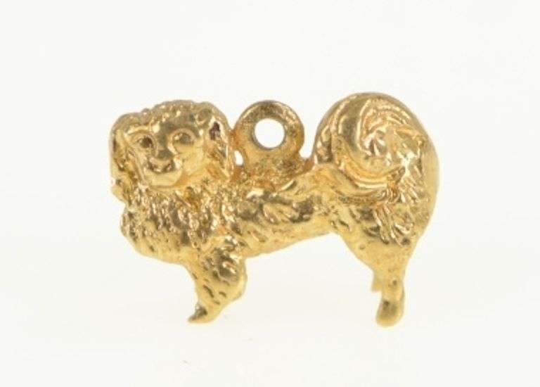 14K Yellow Gold 3D Dog Shih Tzu Puppy Pet Animal Charm/Pendant