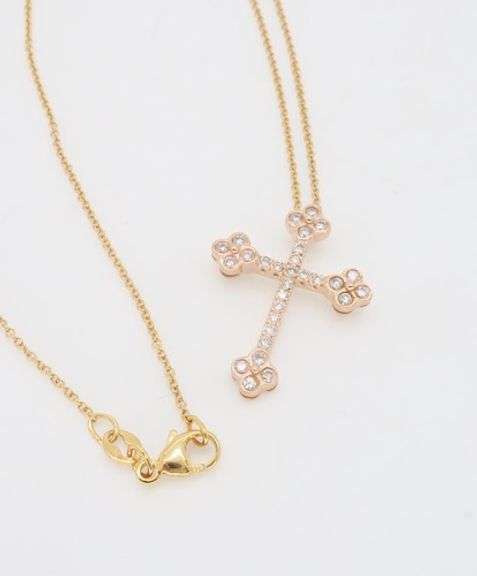 Diamond Cross by EFFY in 14k Rose Gold