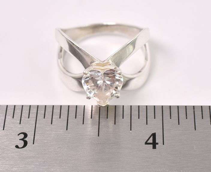 Heart CZ Ring In Sterling Silver