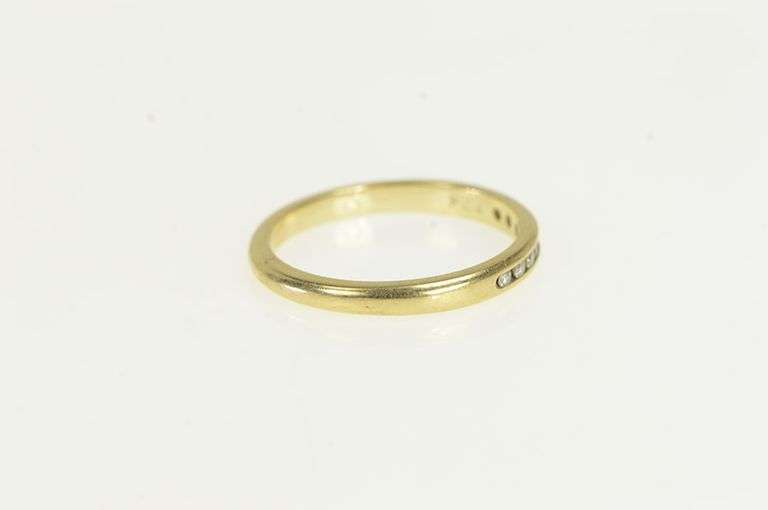 14K Yellow Gold Diamond Classic Channel Wedding Band Ring