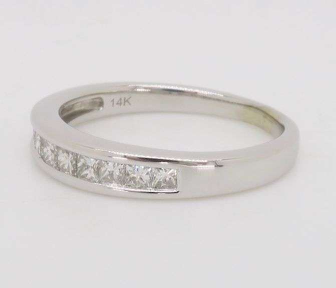 Channel Set Diamond Band in 14k White Gold