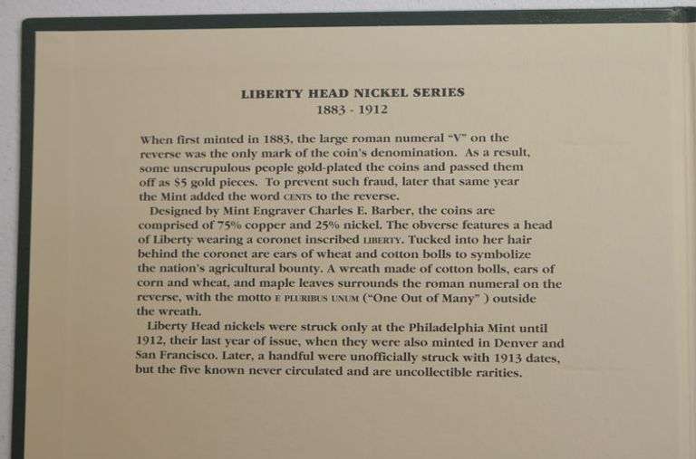 Littleton "V" Nickel Complete Littleton Album With Extra Coins