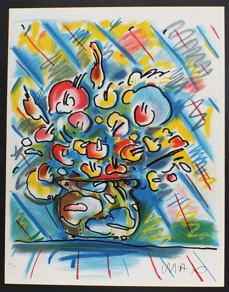 Peter Max plate signed offset lithograph, limited edition
