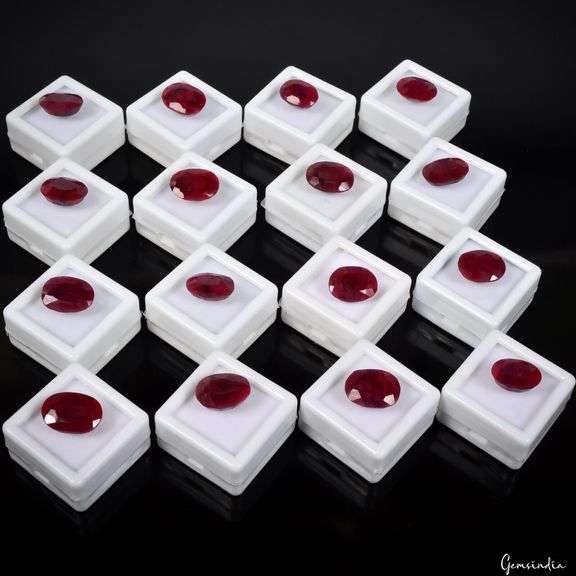 GROUP LOT OF 16 RUBY LOOSE GEMSTONES- 177.0+CARATS!