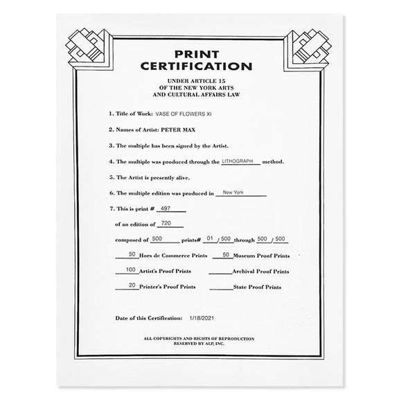 Vase of Flowers XI by Peter Max