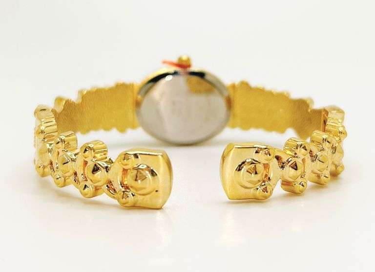 Ladies Geneva & Gemstone Watch, 18kt Yellow GP Cuff