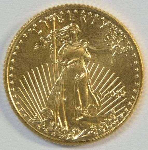 Superb Gem BU 2010 $5 American Gold Eagle coin