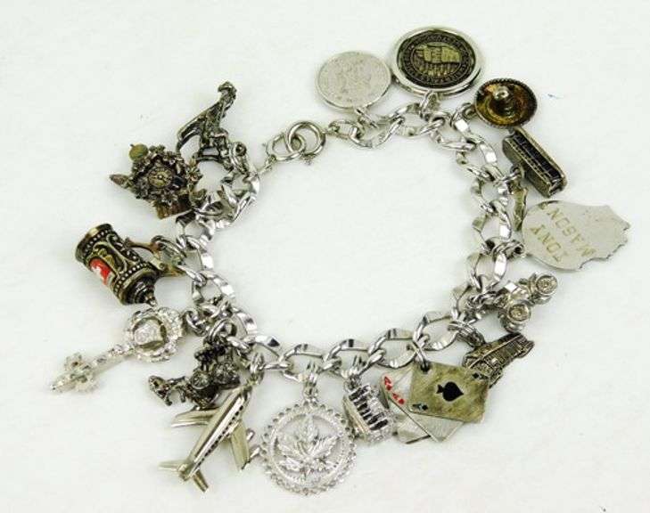 Fabulous Vintage Sterling Travel Charm Bracelet