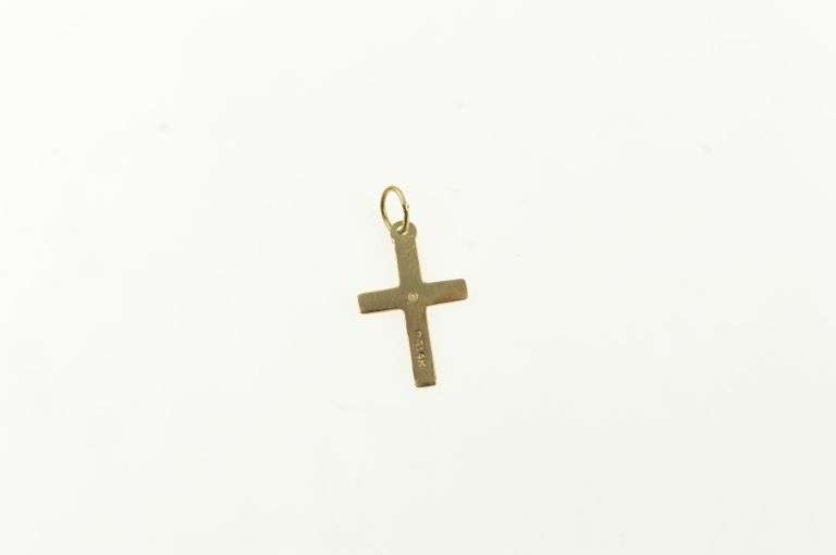 14K Yellow Gold Cross Diamond Christian Faith Symbol Charm/Pendant