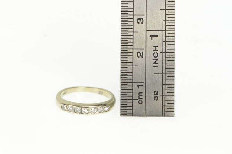 14K White Gold 0.21 Ctw Diamond Vintage Wedding Band Ring