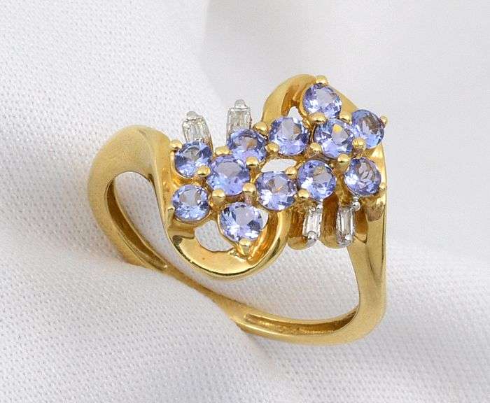 Lovely Iolite and Diamond 14K Ring