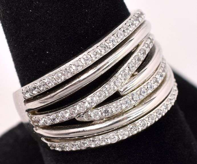 CZ Wrap Ring In Sterling Silver