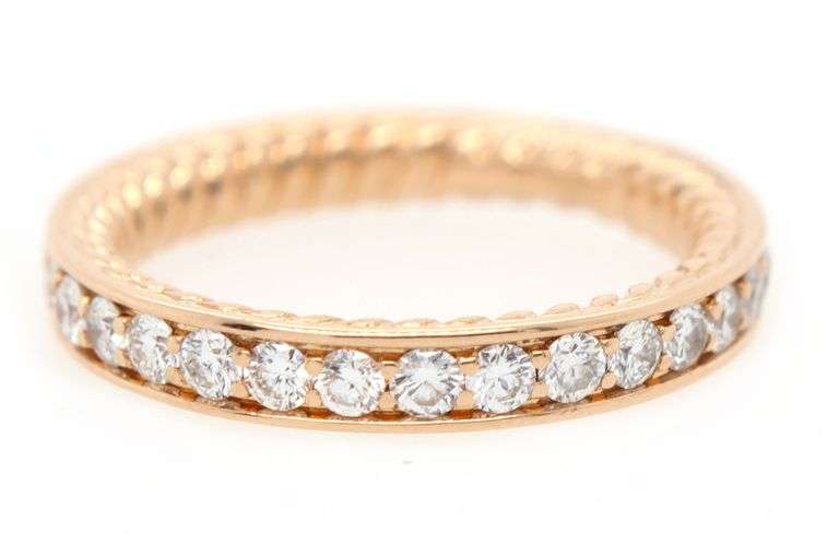 David Yurman 1.00ctw Diamond Eternity Wedding Band Ring in 18K