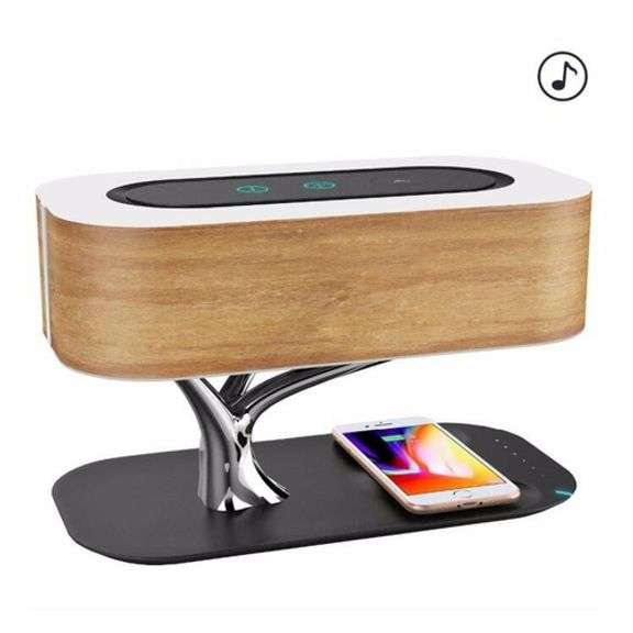 Wooden Gift Bedside Lamp with Speaker
