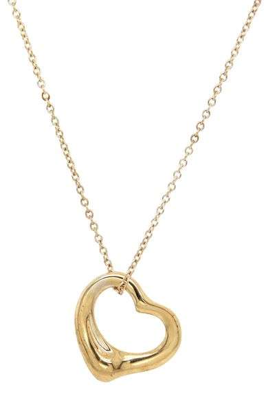 Tiffany & Co. Elsa Peretti Open Heart Pendant Necklace in 18K
