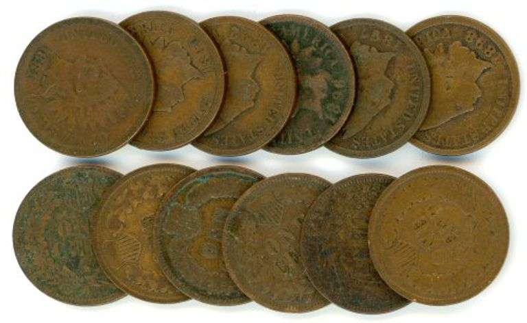 12 Different Indian Head Cents