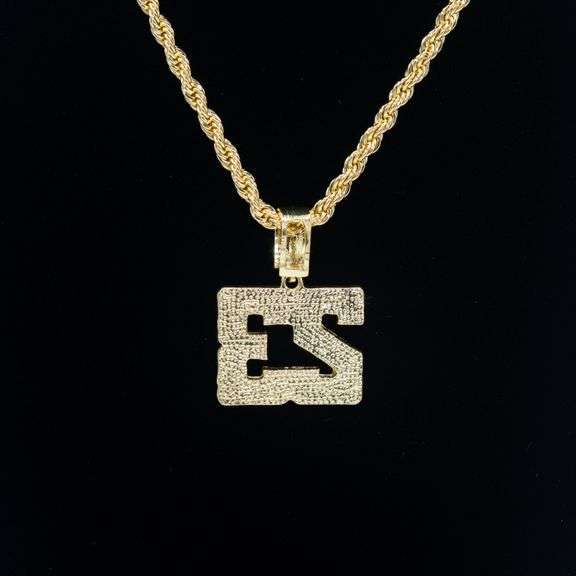 The Legend # 23 M Jordan14 Kt Gold Plated Rope Chain and Pendant