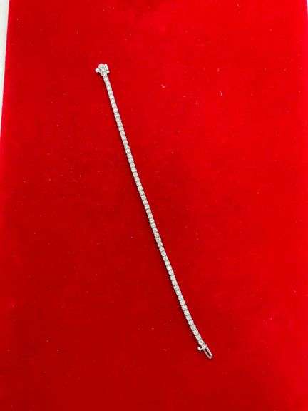 CERTIFIED BRAND NEW 14K WHITE GOLD LADIES DIAMOND TENNIS BRACELET . 3.00 CARATS