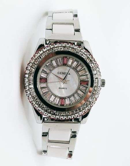 Gorgeous Ceramic and Gemstone Geneva Watch