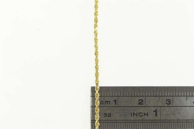 14K Yellow Gold 1.6mm Rope Chain Woven Twist Spiral Link Necklace