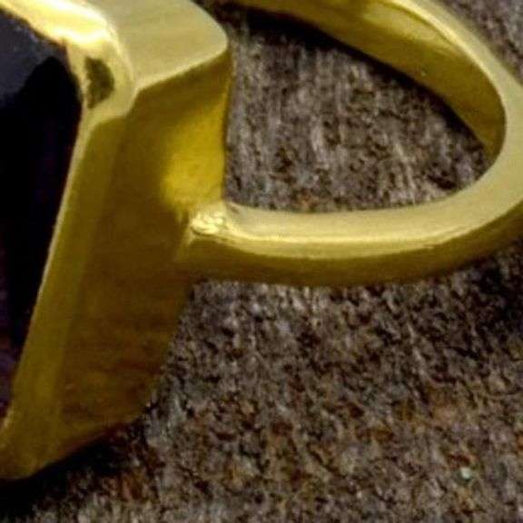 18Kt Gold Plated 7.65 Ct Lab Amethyst Ring