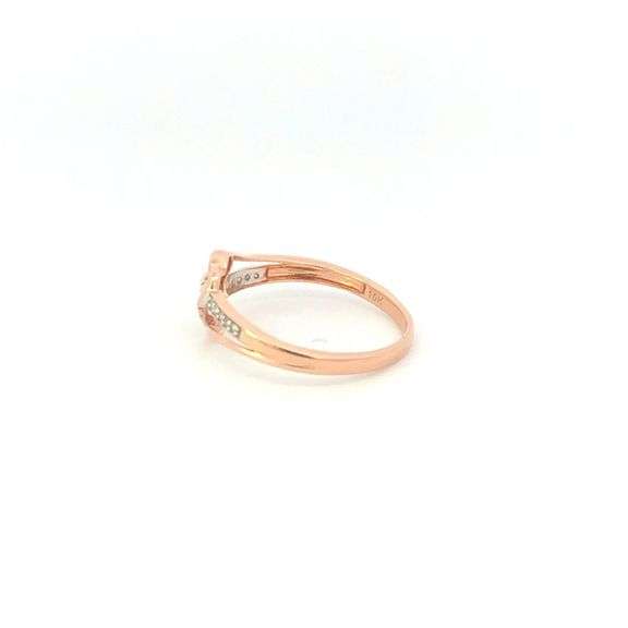 10K Rose Gold Heart Diamond Encrusted Love Symbol Promise Ring