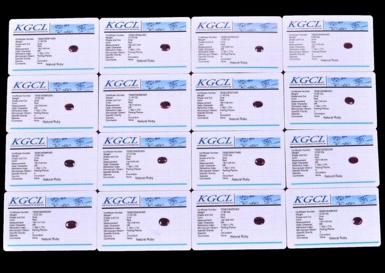 GROUP LOT OF 16 CERTIFIED NATURAL RUBY LOOSE GEMSTONES- 175.0+CARATS!