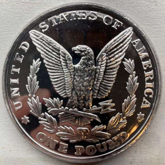 1879 Morgan Dollar One Pound Copper Silver Plated Coin