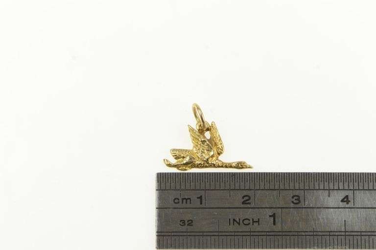 14K Yellow Gold Canadian Goose Bird Animal Charm/Pendant