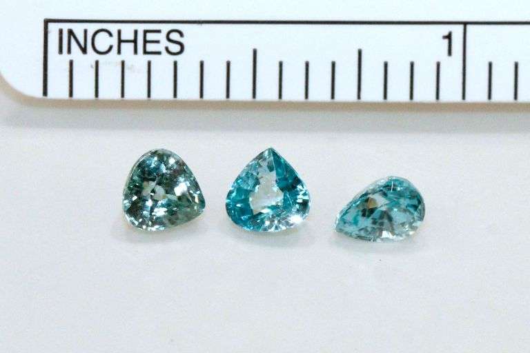 Brilliant Blue Zircon  - Lot of 3