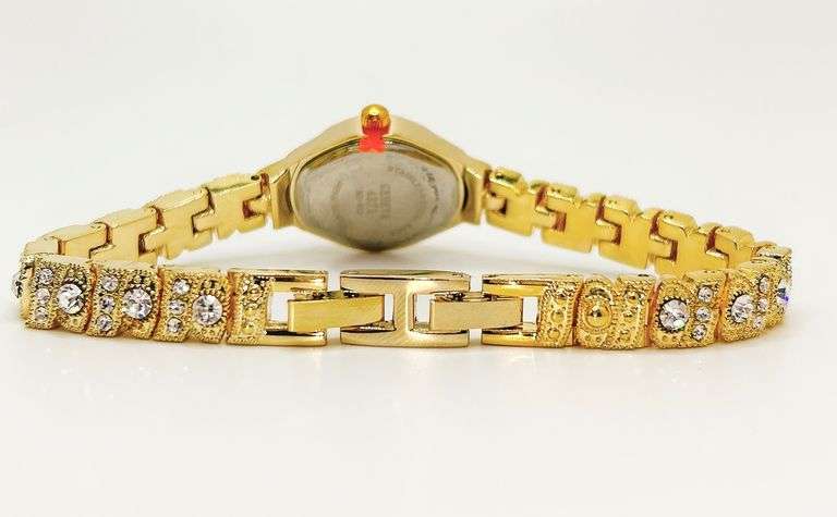 Ladies Geneva & Gemstone Watch, 18kt Yellow Gold Plated