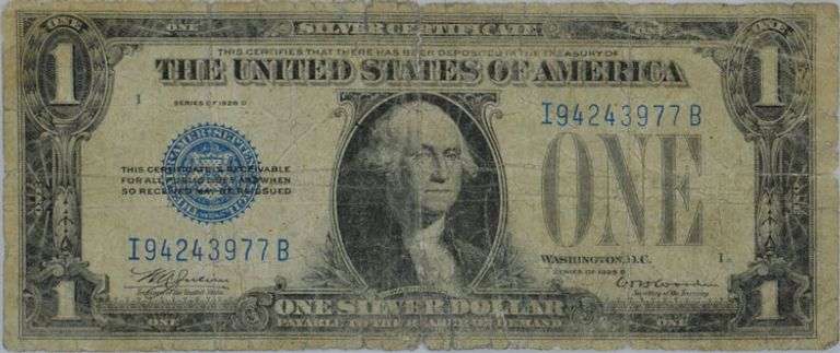 Series 1928 D Funnyback Silver Certificate