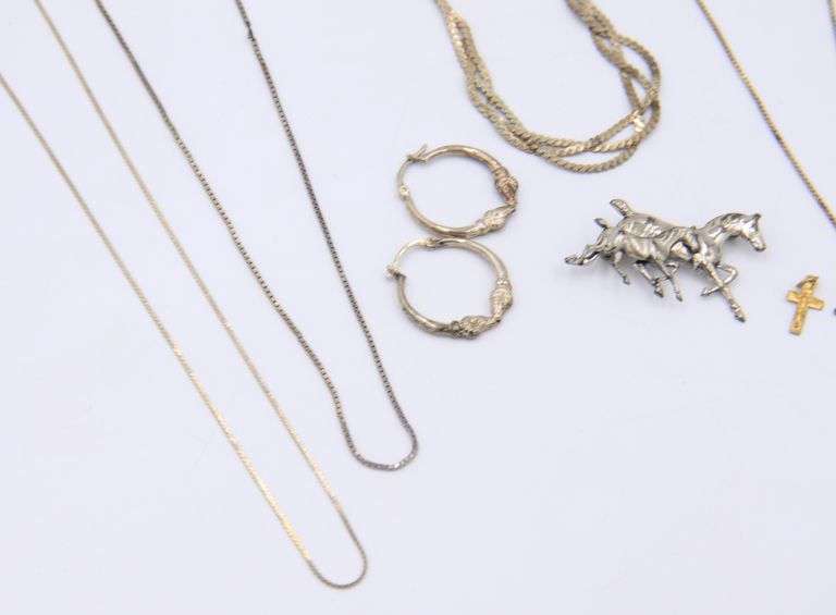 Group Lot of Vintage 925 Sterling Silver Miscellaneous Jewelry