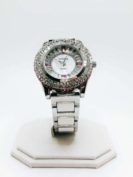 Gorgeous Ceramic and Gemstone Geneva Watch